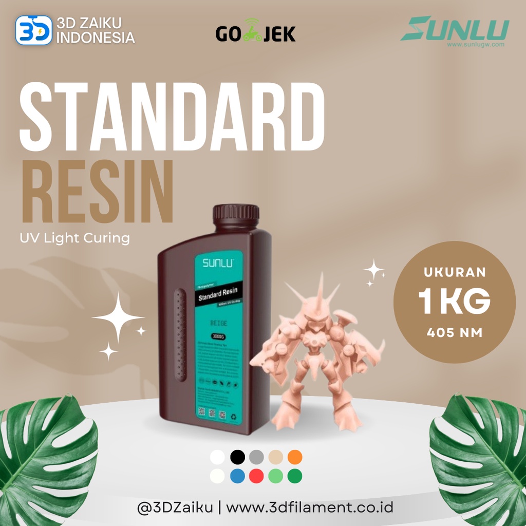 SUNLU Standard Resin 1 KG 405 nm UV Light Curing LCD DLP 3D Printer