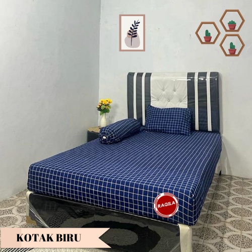 Sprei ukuran 180x200x30/160x200x30/120x200x30 aesthetic kotak kotak tinggi 30cm/Sprei aesthetic korea