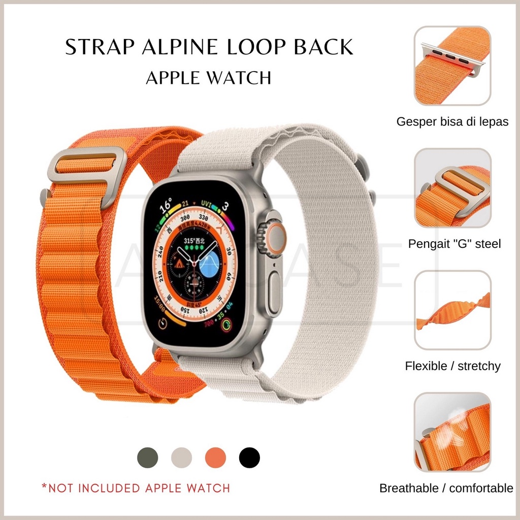 ( TANPA JAM ) ALPINE LOOP BACK | TALI STRAP WATCH G-BUCKLE - SERIES ULTRA 8 7 6 5 4 3 2 1 SE ULTRA | SIZE 38mm 40mm 41mm 42mm 44mm 45mm 49mm | Tali strap sport band apple watch iwatch smartwatch