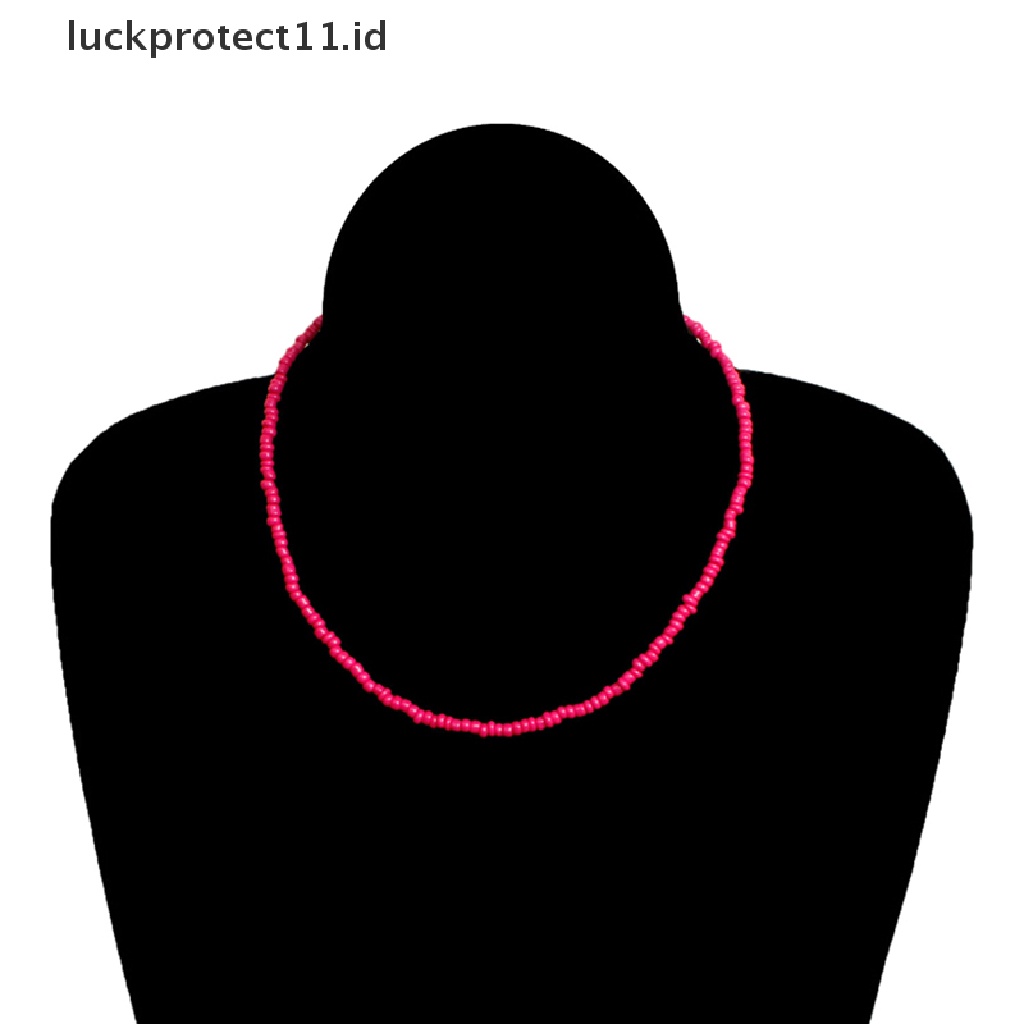 /Fashion Hot// Fashion// Bohemian Handmade Rain Beads Choker Kalung Permen Warna Manik Wanita Perhiasan.