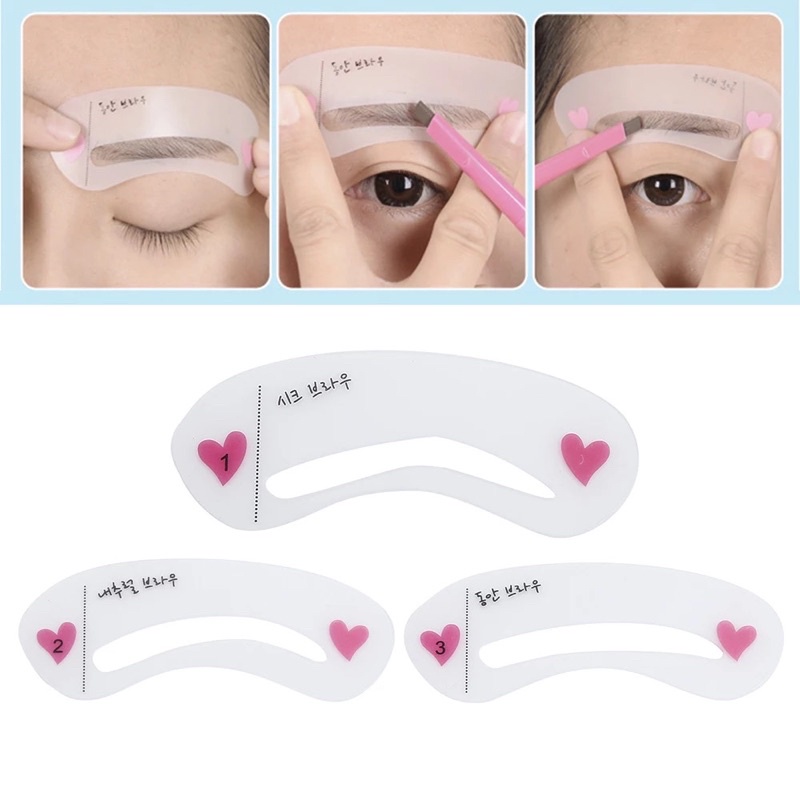 3Pasang ALAT CETAK ALIS / PENCETAK / CETAKAN MINI BROW CLASS / CETAKAN BROWN / Eyebrow Stamp BEHELLDENTAL