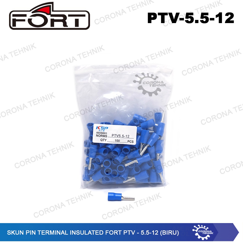 PTV - 5.5-12 - Skun Pin Terminal Insulated Fort