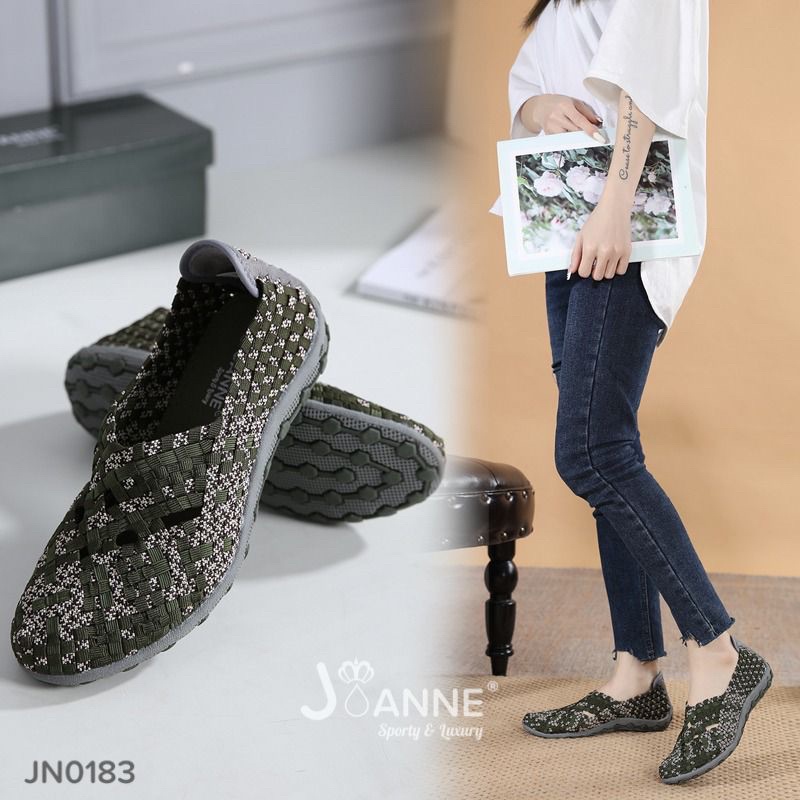JOANNE Rajut Knit Flats Shoes Import JN0183 [ORIGINAL BRAND]
