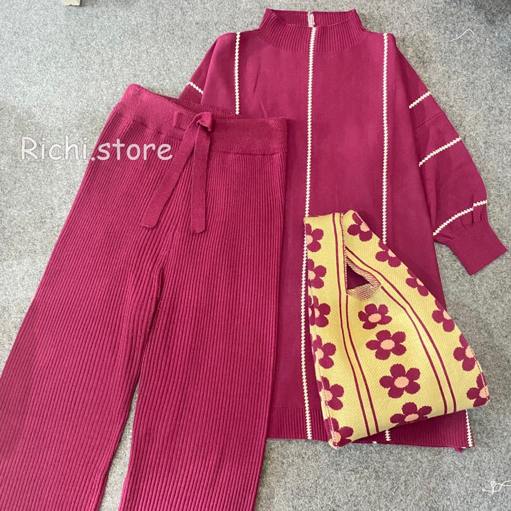 ONE SET KULOT AYUMI TUNIK RAJUT TERBARU