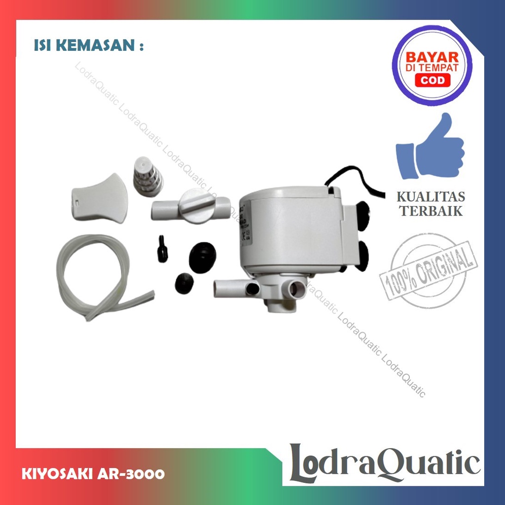 PROMO MURAH POMPA AIR AQUARIUM KIYOSAKI AR 3000 NAIK 1,8 METER 2200 LITER FILTER AQUARIUM BESAR POMPA AIR HIDROPONIK AQUARIUM FILTER AQUARIUM POMPA AQUARIUM KECIL POMPA AQUARIUM POMPA AQUARIUM HEMAT ENERGY POMPA AQUARIUM LOW WATT FILTER AQUASCAPE