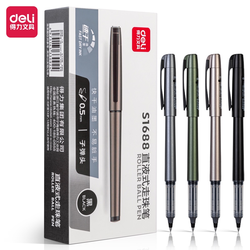 

Deli Roller Pen / Roller Gel Pen / Pulpen Roller 0.5mm Dapat Menulis Hingga 1100 Meter S1688