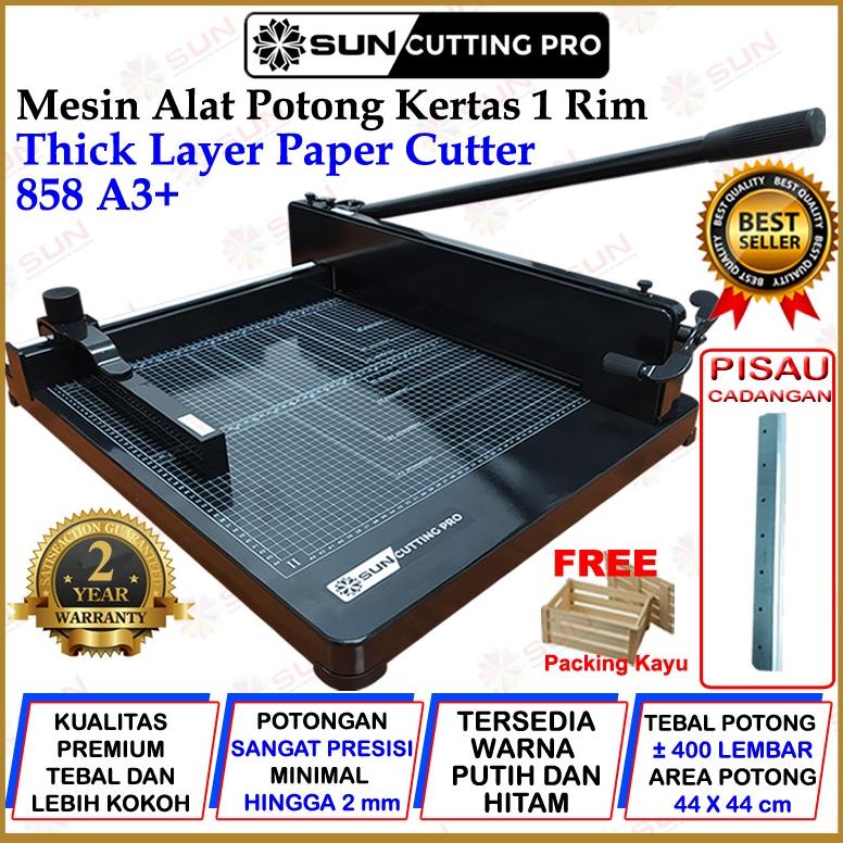 

MESIN PEMOTONG KERTAS 1 RIM 858 A3 HITAM KUALITAS SUPER PREMIUM GARANSI 2 TAHUN ( ALAT POTONG KERTAS / PAPER CUTTER HVS, ART PAPER, STICKER ) TERLARISS...,,,,,