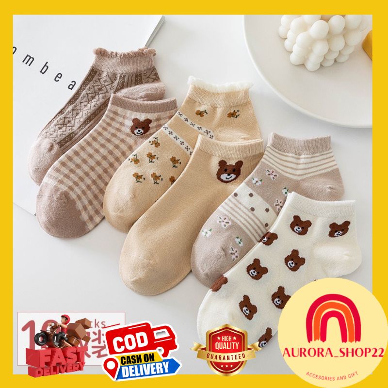[COD] KAOS KAKI WANITA IMPORT 3D RENDA MOTIF BONEKA BERUANG LUCU CUTE KAOS KAKI PENDEK WANITA MOTIF BONEKA BERUANG BERUANG COKLAT KATUN BAHAN KATUN LEMBUT KAOS KAKI WANITA FASHION