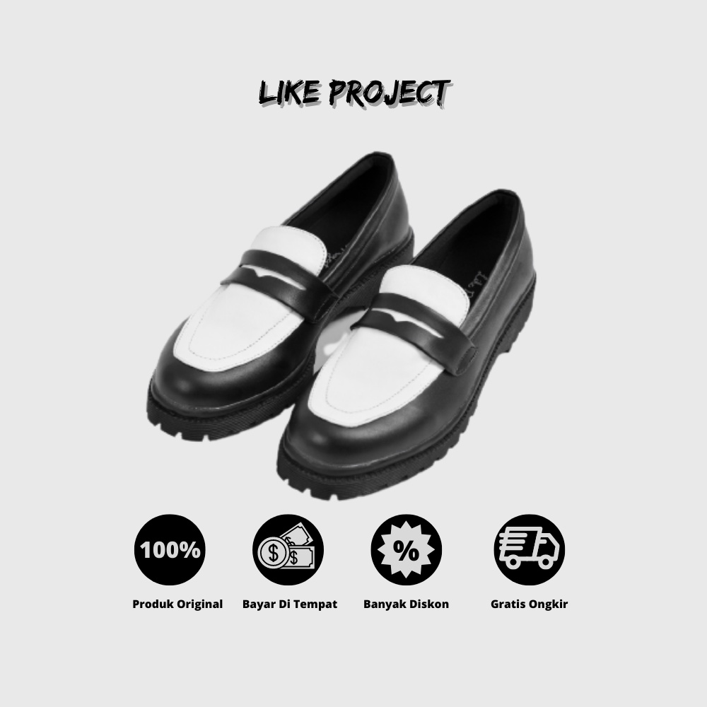 Xcloud x LikeProject Sepatu SlipOn Docmart Casual Wanita KHAILA Black