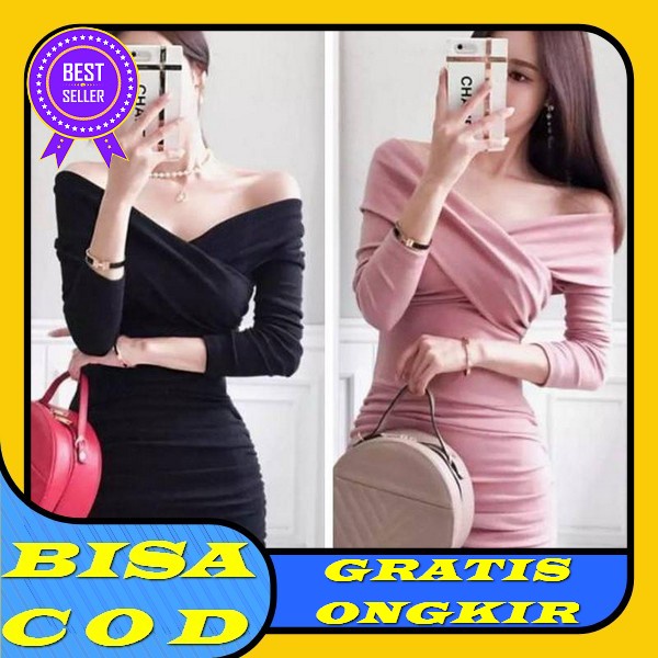 Realpict Premium Pakaian Wanita Baju Mini Dress Dress Gaun Dres Korea Pendek Merah Cewek Import Baju