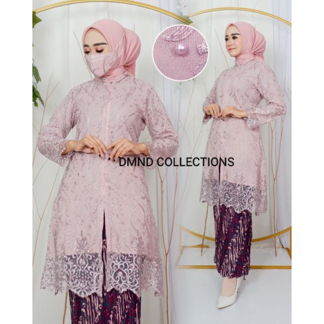 SETELAN TUNIK BUSUI/TUNIK RESLETING DEPAN/TUNIK TULLE MUTIARA/KEBAYA MODERN/TUNIK TERBARU &amp; TERLARIS