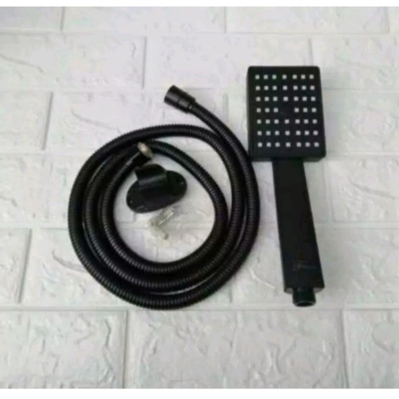 Hand shower hitam kotak set / Kepala hand shower hitam set