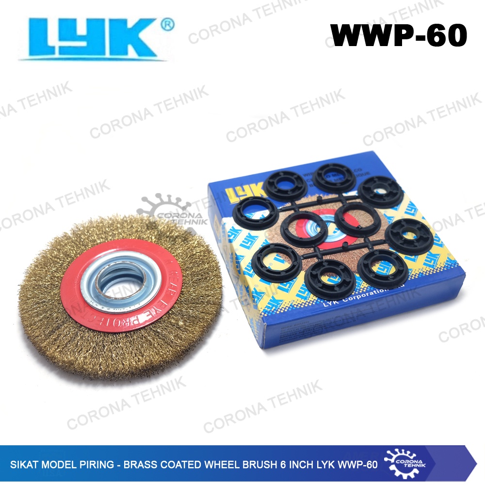 WWP-60 - Sikat Model Piring - Brass Coated Wheel Brush 6 Inch LYK