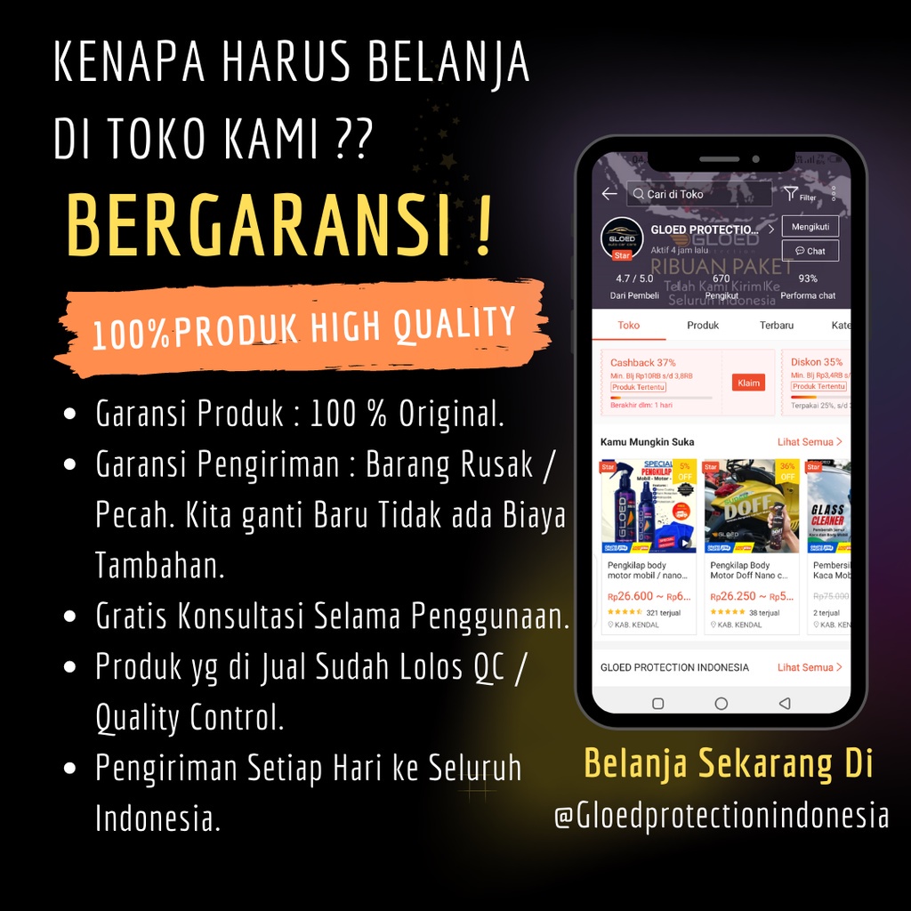 Pembersih Jamur Kaca | Cairan Penghilang Kerak Jamur Kaca dan Body Mobil by - Gloed