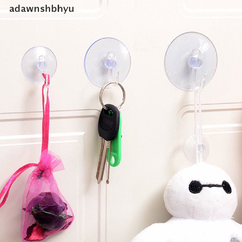 Adawnshbhyu Gantungan Kait Dinding Transparan Gantungan Dapur Kamar Mandi Suction Cup Sucker Accessorie ID