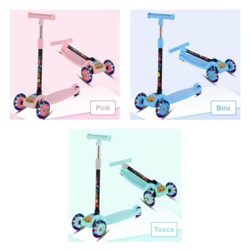 Scooter Anak LED/ Skuter anak roda 3 LED
