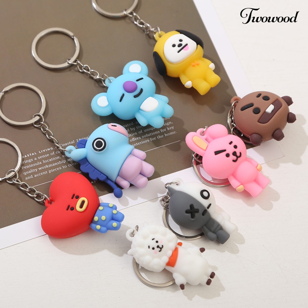 Twowood BTS Kartun Koala Anjing Liontin Gantungan Kunci Key Holder Dompet Mobil Gantung Dekorasi Hadiah