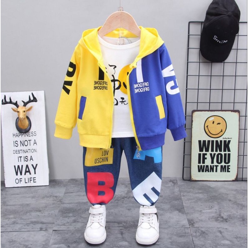 3 IN 1 STREET STYLE JEPANG UNTUK ANAK LAKI LAKI USIA 1 SAMPAI 5 TAHUN BAJU ANAK SETELAN ANAK PAKAIAN ANAK