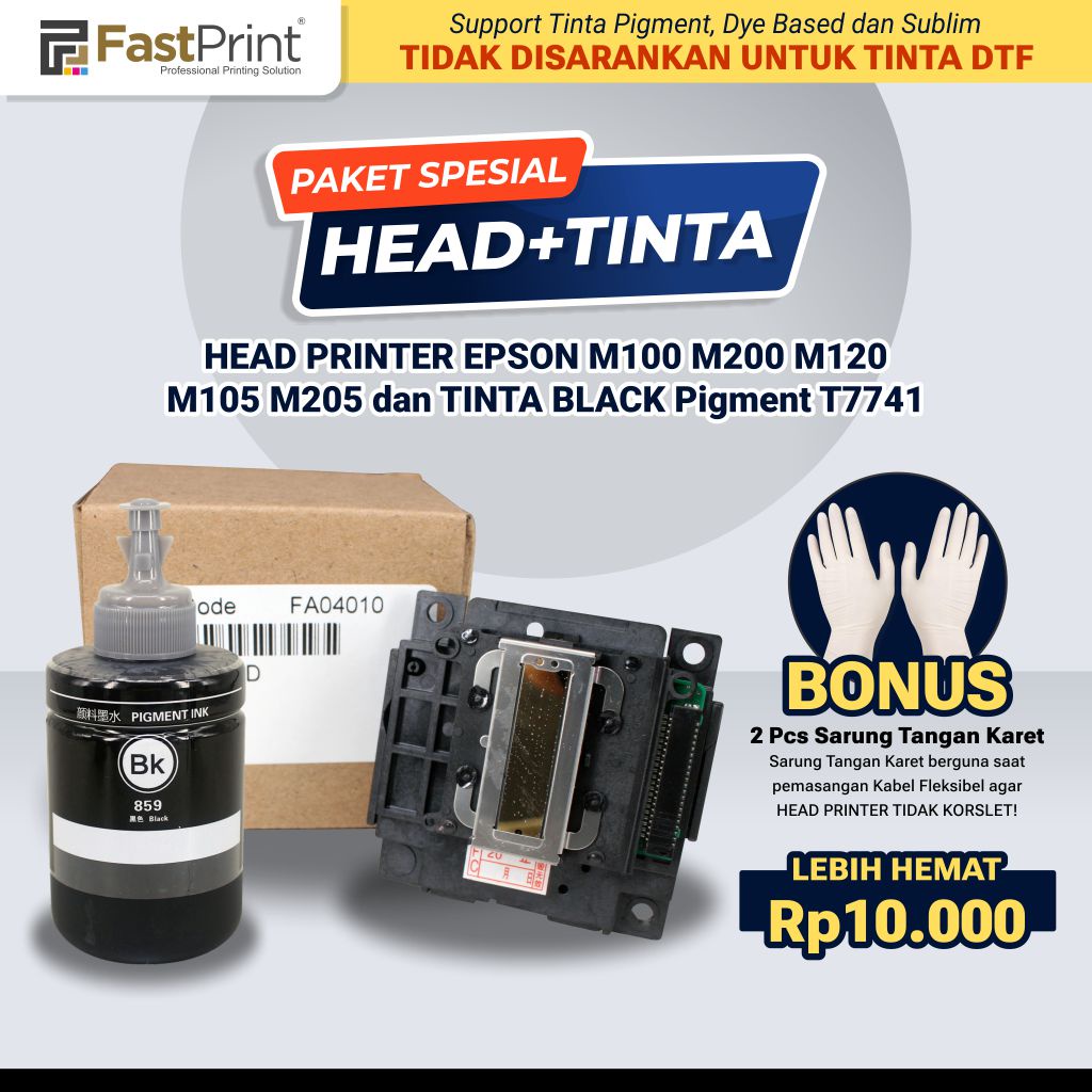 Head Printer Epson M100 M200 M120 M105 M205 Plus Tinta Pigment