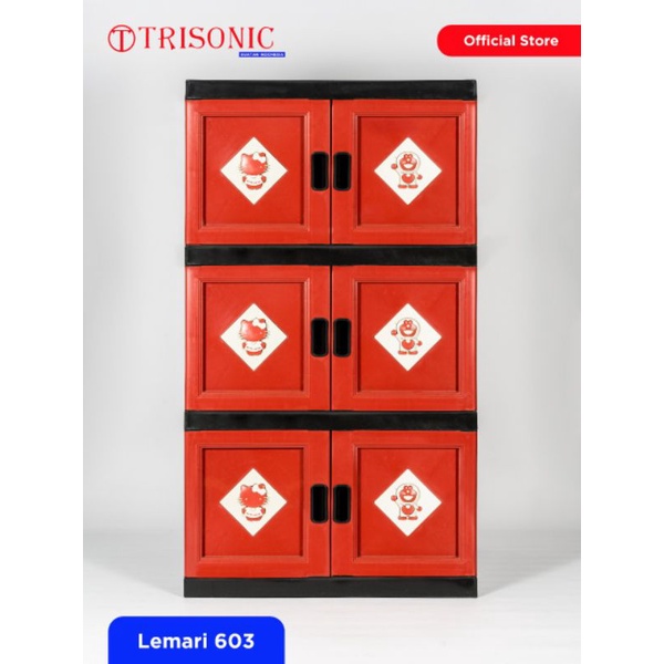 Lemari Plastik M&amp;K 603 - 3 susun - merah