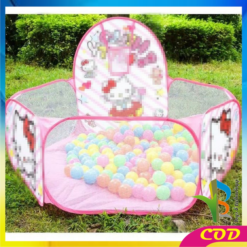 RB-M7 Mainan Kolam Mandi Bola 1.2m Tenda Keranjang Mandi Bola Anak + Ring Basket Hadiah Ulang Tahun