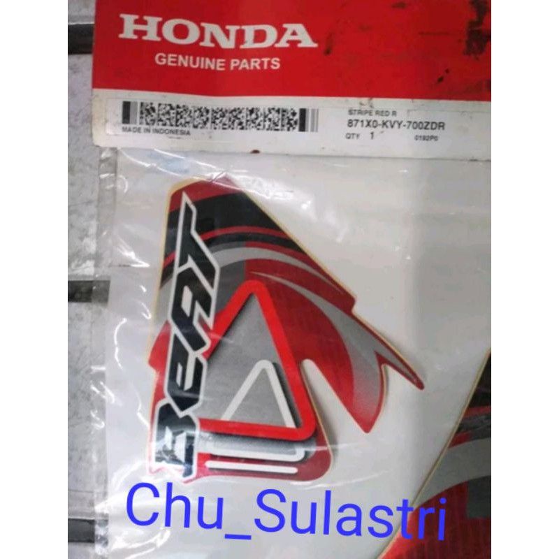 Striping stripe  set merah Beat karbu ori AHM