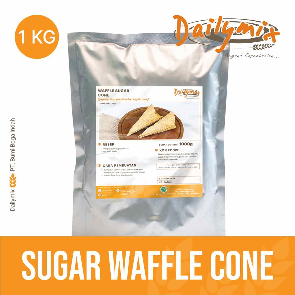 

( Dailymix ) Tepung Premix Sugar Waffle Cone Instant / Waffle Cone Instant / Cone Es Krim / Premix Cone Waffle