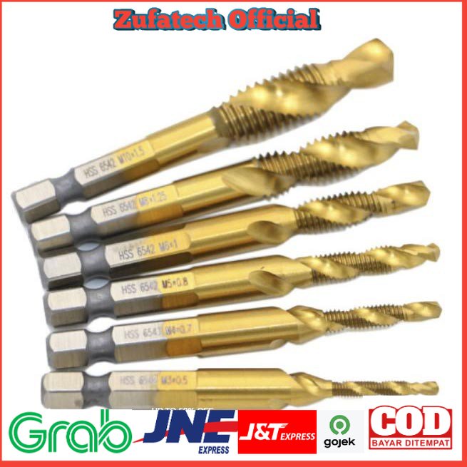 WALFRONT Mata Bor Drill Bit Countersink HSS M3-M10 6 PCS