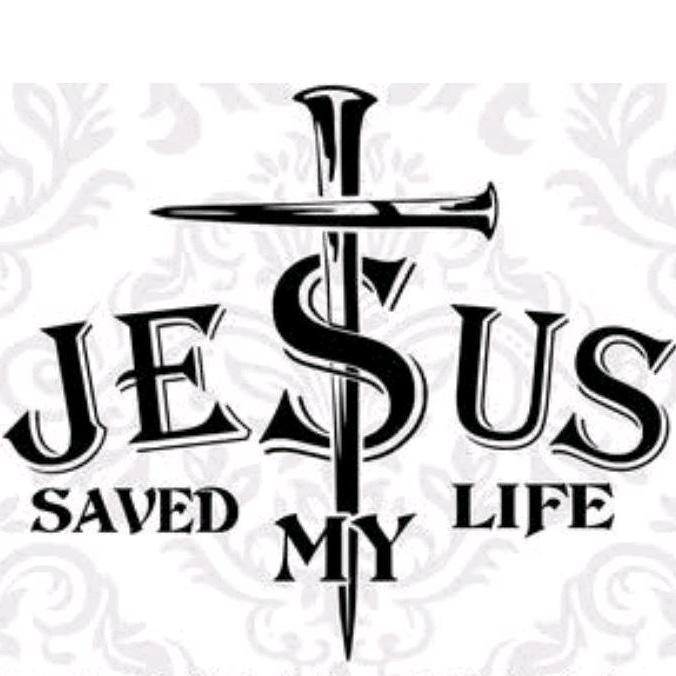 stiker JESUS SAVED MY LIVE, Stiker kaca mobil, motor, laptop