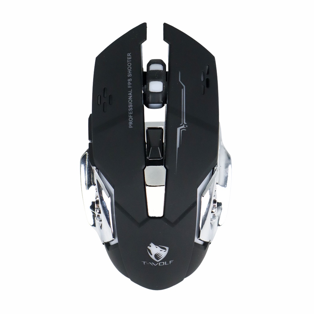 MOUSE GAMING WIRELESS T-WOLF X8 RECHARGEABLE BREATHING LED LIGHT Q13 BLACK
