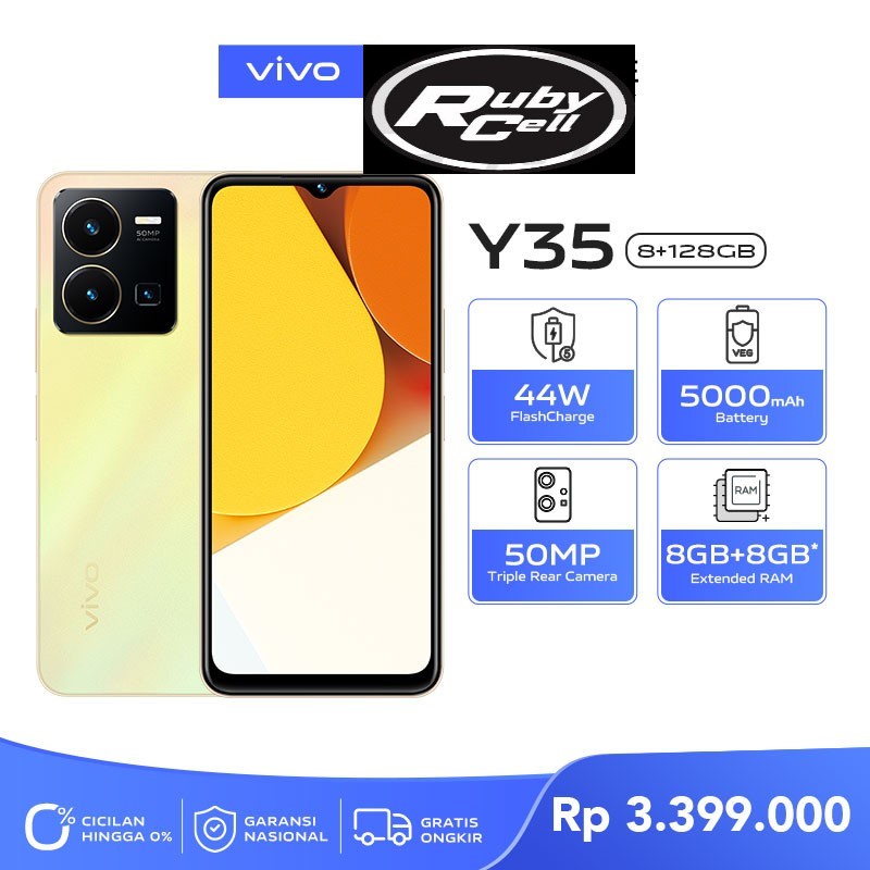 vivo Y35 (8/128) - RAM 8GB+8GB Extended, 44W FlashCharge+5000mAh