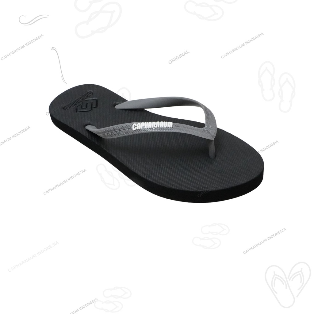 Capharnaum [NICE] Black On Gray Sandal Jepit Wanita Simple Cozy