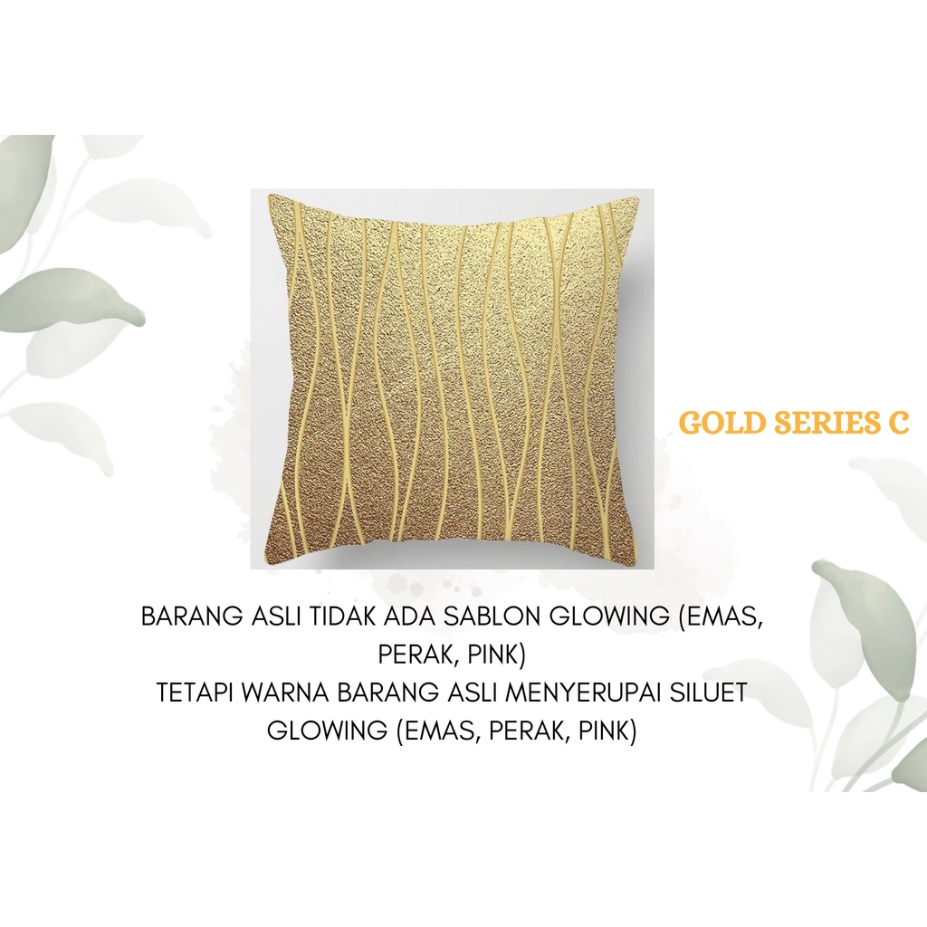 Golden Series Pillow Cushion Cover / Sarung Bantal Sofa Kursi Vintage / Dekorasi / Edisi Gold