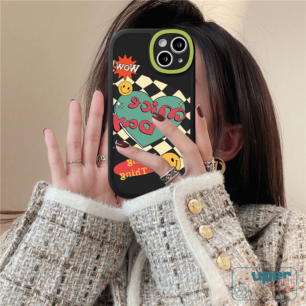 Realme C53 C31 C30 C35 C55 C15 C25 C21Y C11 C30s C25Y C25s C17 GT C12 8 5 9i 8i 8 10 Pro+6i 5i 5s 6s 6 7i C21 C2 C20A C3 C17 C20 Smile Love Hati Chessboard Casing Couple TPU Lembut