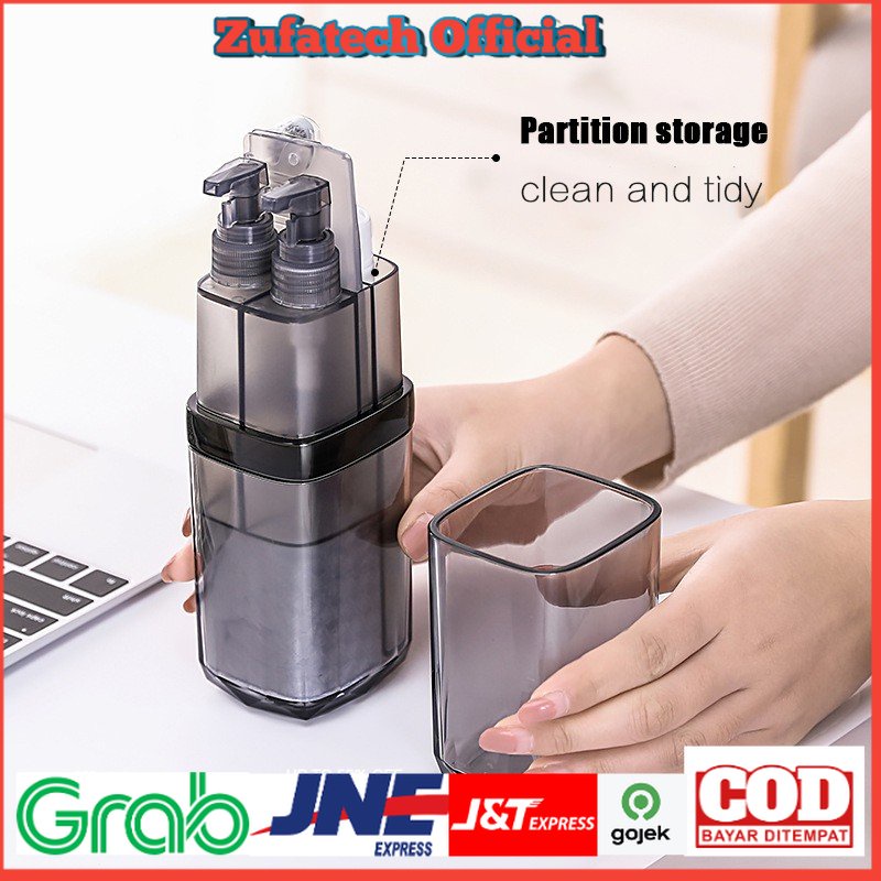 ONEUP Etravel Travel Toiletries Kit Tempat Sabun Sikat Gigi Handuk - YW46 - Gray