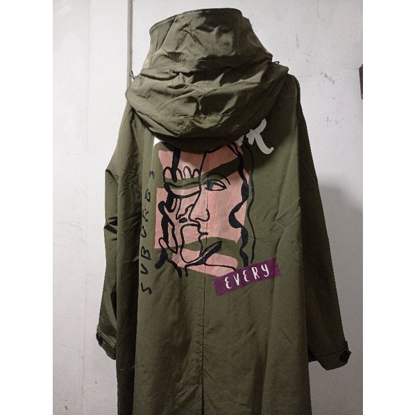 Long coat hijau / long coat army