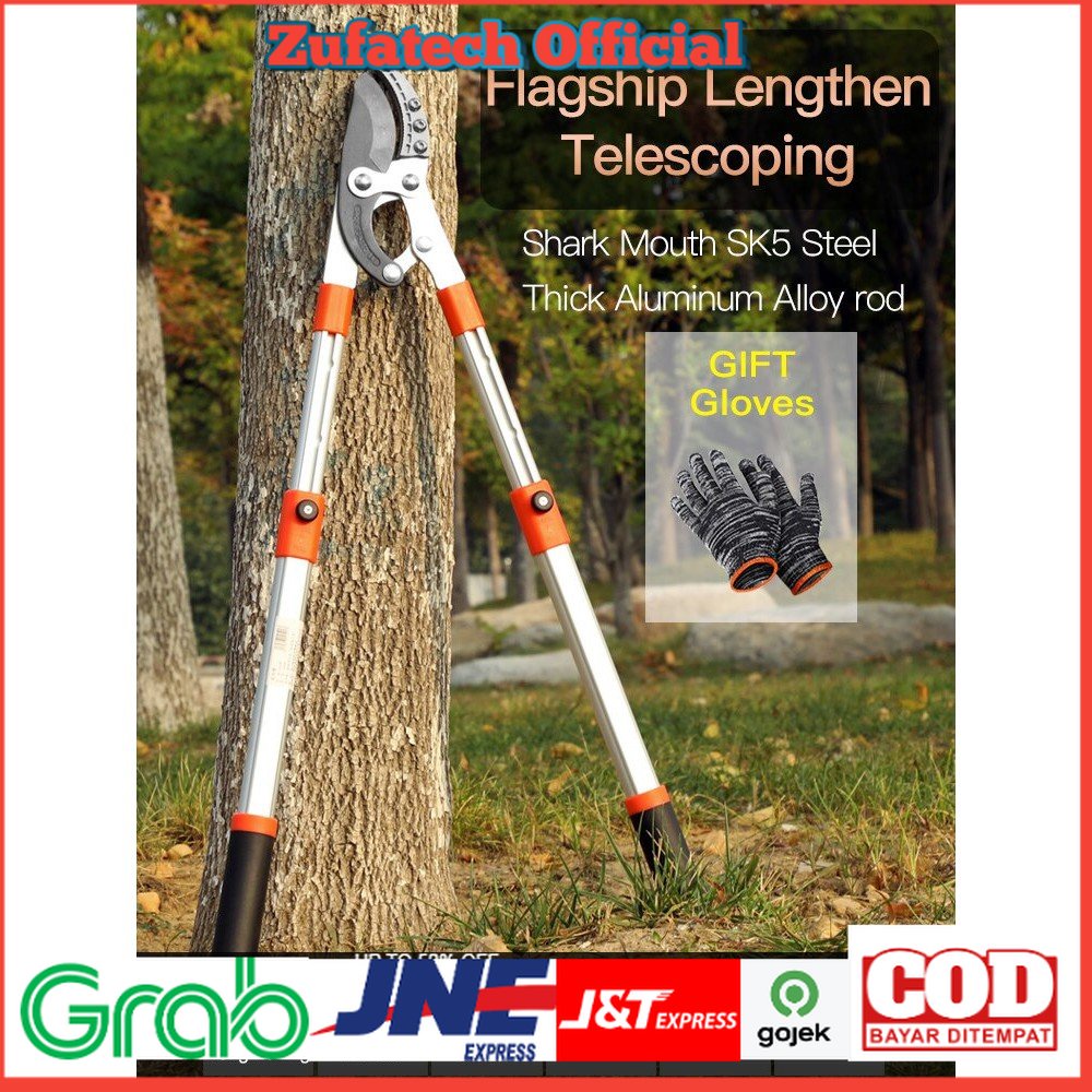 Gunting Taman Ranting Tumbuhan Bunga Telescopic Garden Pruning Shear Scissors - 2026 - Silver