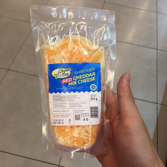 

Green Valley Red Cheddar Mix Cheese Shredded 225gr | Keju Merah Parut