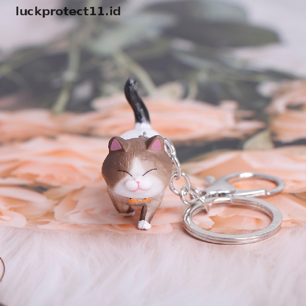 /Fashion Hot// Fashion// Cincin Kunci Liontin Kucing Kartun Lucu Kitten Cat Key Chain Shake Head Bag Keychains.