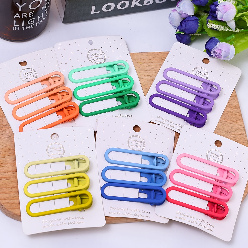 Candy colors Hair Clip BB Jepit Rambut Klip Hiasan Kepala Poni Samping duckbill Jepit Rambut Hair Pin Simple Wanita Gadis Aksesoris Rambut Korea INS Style Ponytail Holder