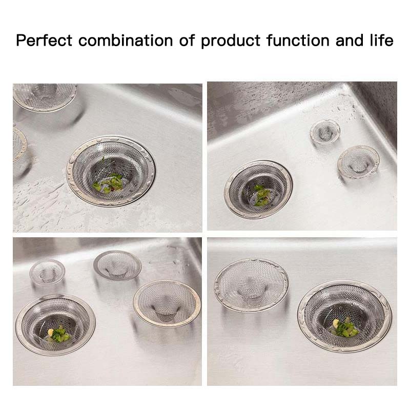 ღ 5/7/9/11Cm Stainless Steel Kamar Mandi Lantai Kebocoran Dapur Toilet Filter Jaringan Saluran Pembuangan Drain artefak Anti-Blocking Filter