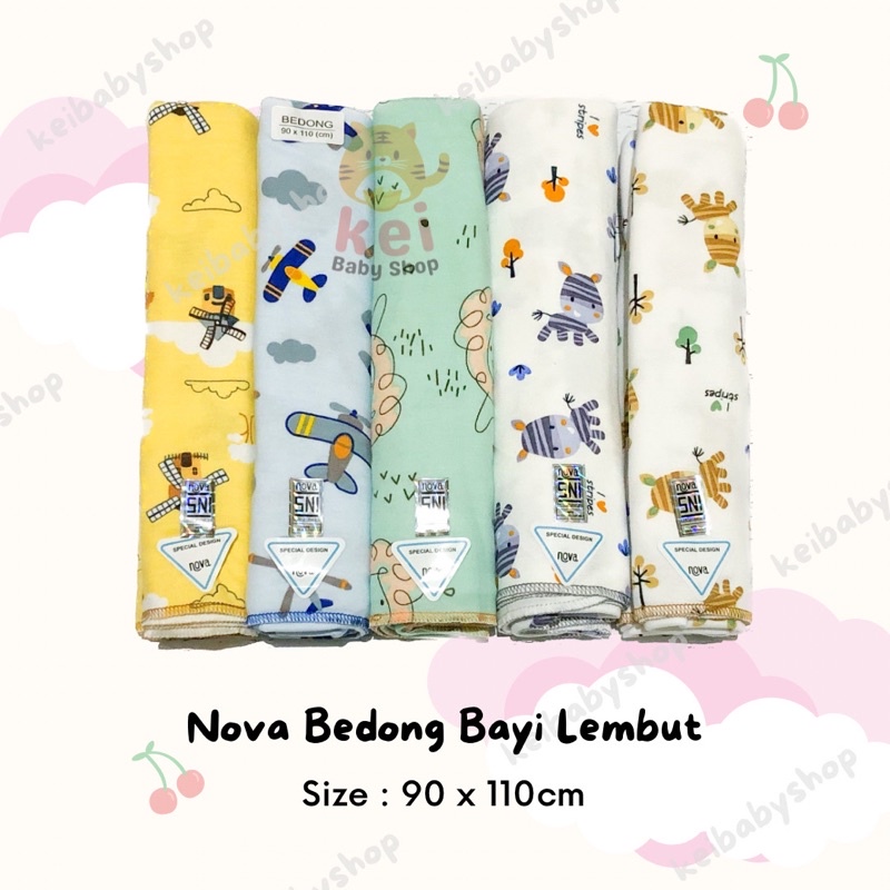 Bedong Bayi Newborn Lembut Nova - Newborn Swaddle Nova Polos Karakter