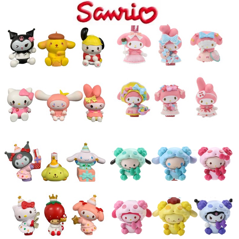 6pcs/set Mainan Boneka Sanrio Melody Figure My Cake Topper Collection Dewasa Anak Untuk