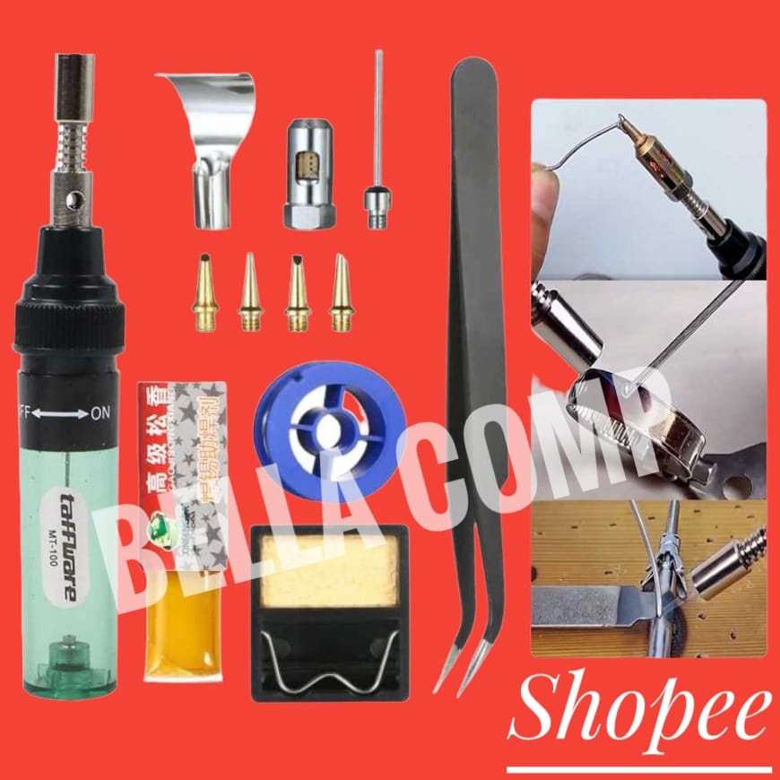 Soldier Solder Gas Butane Portable Iron Pen/1300 Celsius Butane 11 IN 1 Portable Soldering Iron Kit Gas Blow Torch/Kit Besi Solder Kit Pena Besi Solder Gas Pistol Las Listrik Tanpa Kabel Butana Pistol Besi Solder Obor Tiup Gas