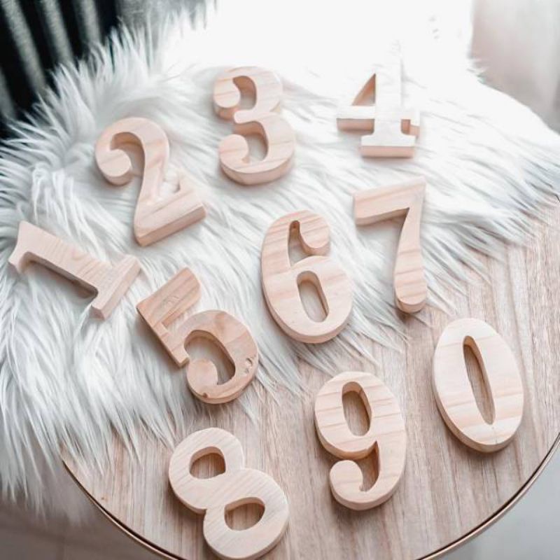 Huruf kayu Timbul custom Jati belanda Angka kayu