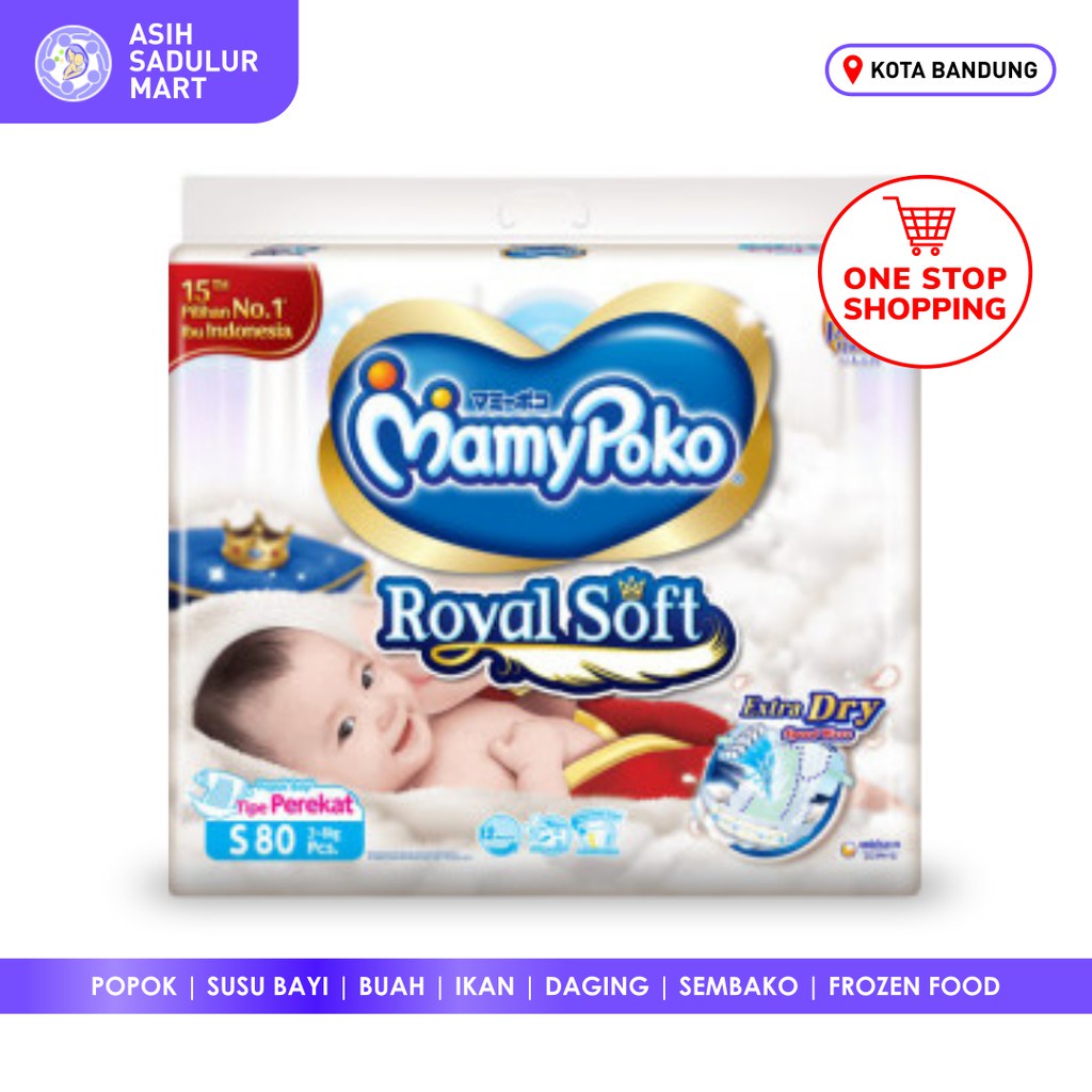 Popok Mamypoko Royal Soft S80 Perekat Extra Dry Bandung Murah Promo