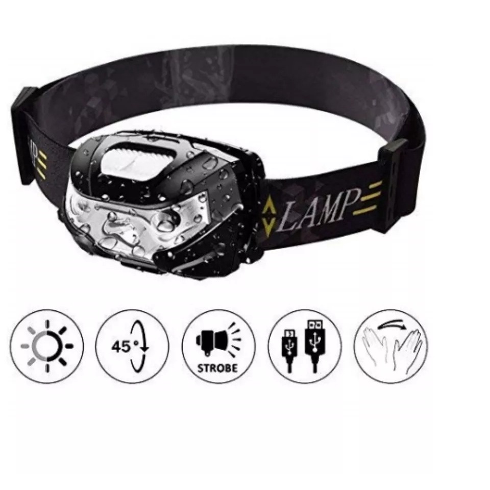 Senter Kepala headlamp Sensor Gerak - TaffLED Senter LED Kepala Rechargeable USB Motion Sensor Z20T19