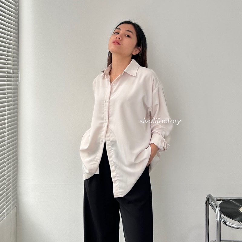 SIVALI Adele Shirt | Oversized Loose Shirt - Kemeja Wanita Atasan Baju Anti Kusut 2128