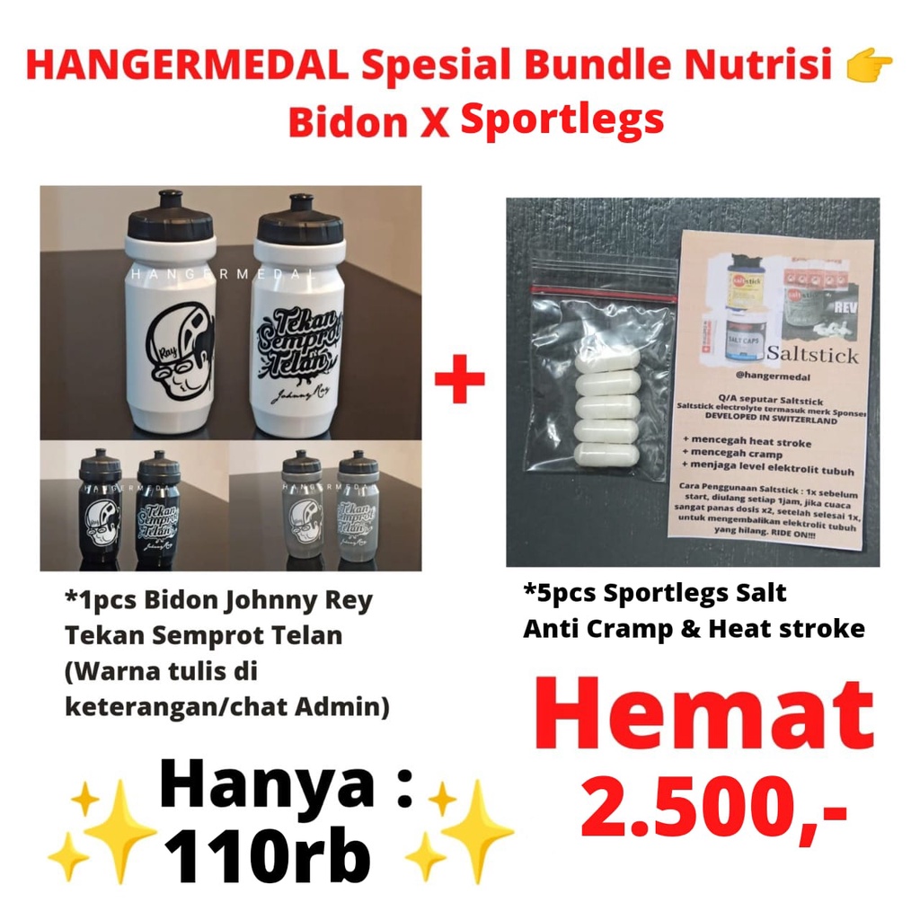 Hangermedal Spesial Bundle Paket Nutrisi  Bidon Johnny Ray X Sportlegs