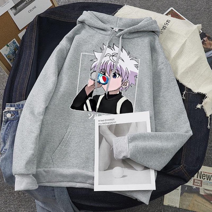 X HUNTER  Killua Zoldyk Jumper Hoodie II  Sweater Hoodie Trendy II Sweter Oblong Topi Sz M - XL ( Pria &amp; Wanita / Anak &amp; Dewasa )